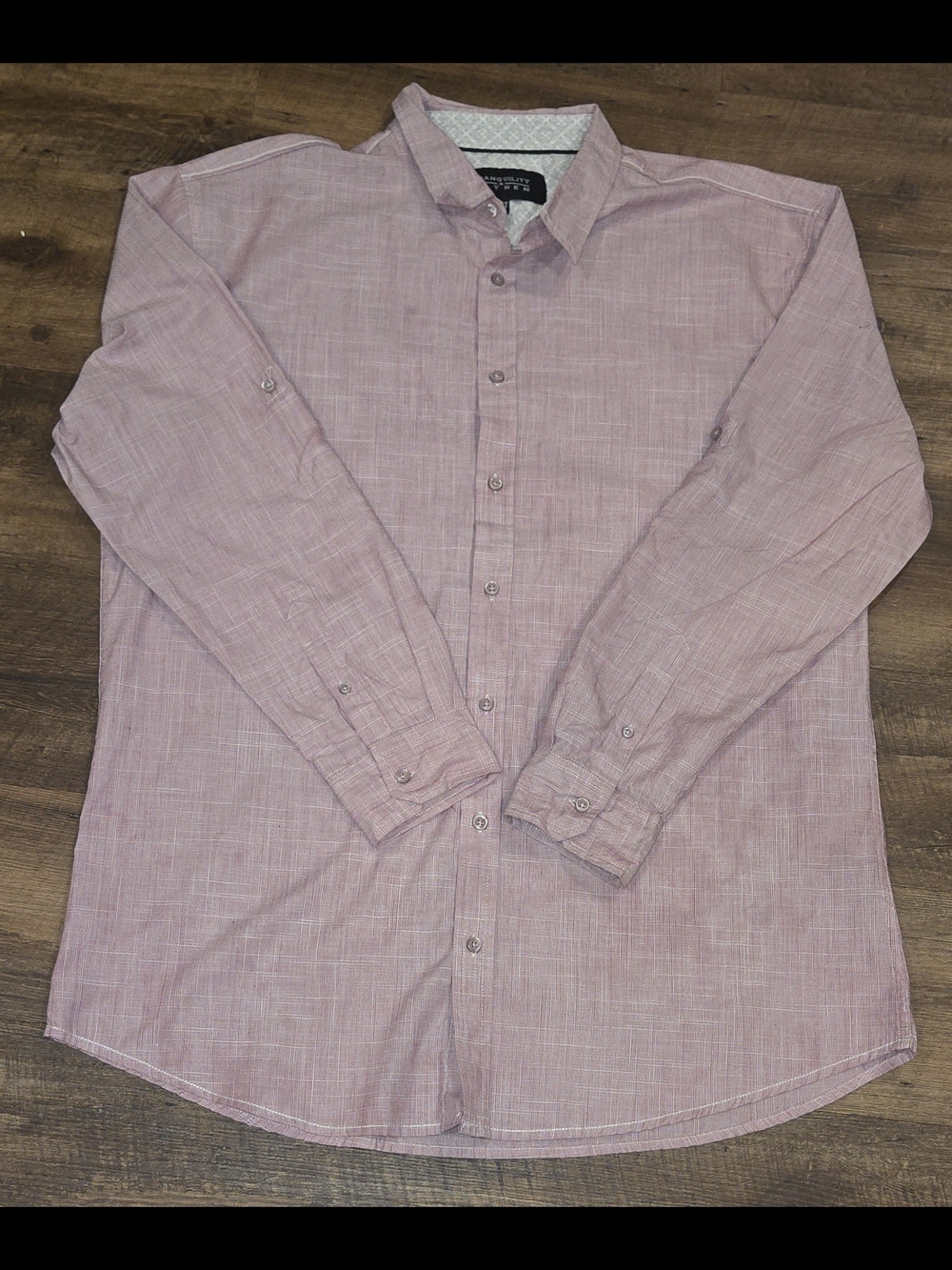 Tranquility Men's Heathered Pink Long-Sleeve Button-Up Shirt